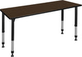 Regency Kee 60 x 24 in. Height Adjustable Classroom Activity Table- Neo Walnut Top & Black Base