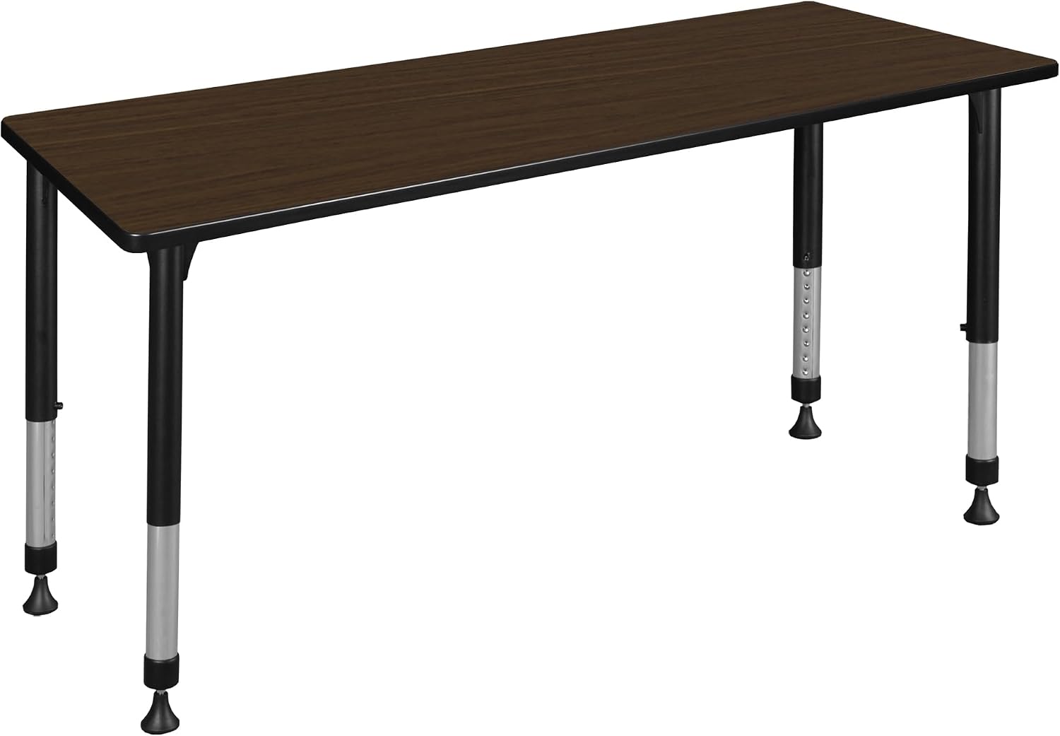Regency Kee 60 x 24 in. Height Adjustable Classroom Activity Table- Neo Walnut Top & Black Base