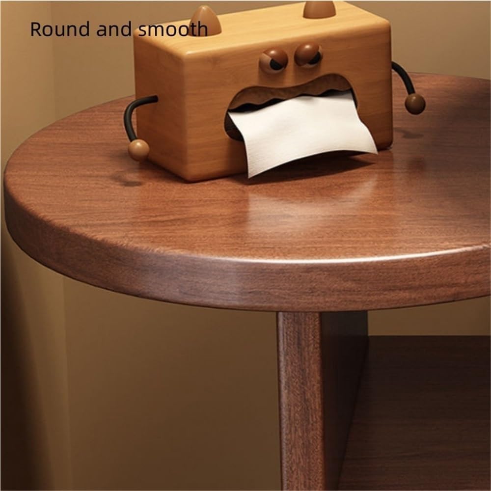 Round End Table with Cat Nest Nightstand Side Table with Storage Bedside Tables Accent Tables for Living Room Long-Lasting(Natural)