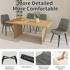Velvet Dining Chairs Set of 4, Mid Century Upholstered Gray Dining Room Chairs Tufted Upholstered Kitchen Chairs Set of 4 for Dining Room, Bedroom, Living Room, Gray