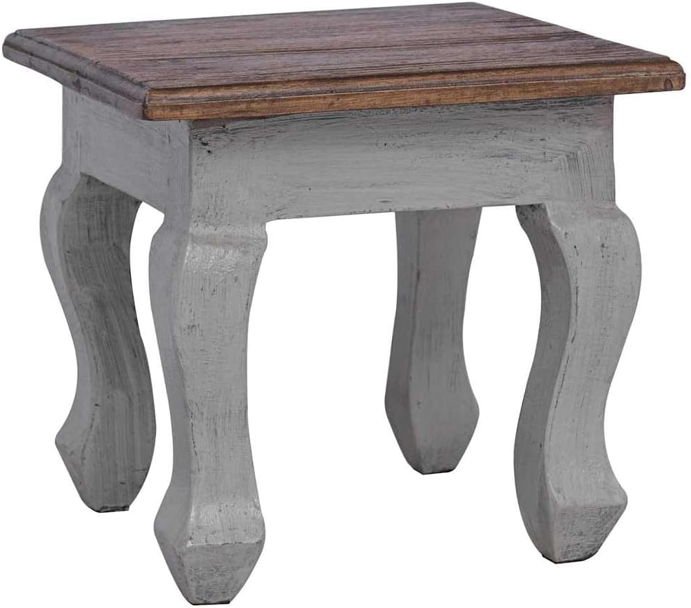 Nesting Table Set 3 Pieces Solid Mahogany Wood | Handmade Vintage Style, Antique Look, Space Saving, Unique Color Variation