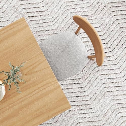 100% Solid Wood Dining Room Chairs - Practical Kitchen Chairs - Wood Chair for Dining Room, Kitchen (6, Natural with Grey Cushion)