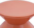 Round Side Table,Modern Hourglass Shaped Accent Stool, Minimalist Sofa Side Table Round Small Coffee End Table for Living Rooms, Bedrooms,Offices (Orange)