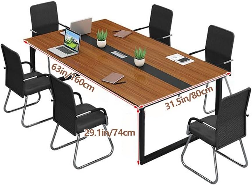 Generic Modern Office Conference Table, 63"L*31.5"W*29.1H/160*80*74cm, Wood, 6 Seater, Contemporary Style, Indoor/Outdoor Use