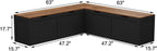 L Shape Kitchen Breakfast Nook Bench, Kitchen Corner Nook Bench Seating with Hidden Storage, Corner Dining Seat for Entryway, Black and Brown, 63”D x 63”W x 17.7”H