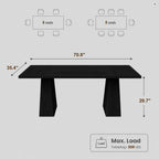 GAOMON Farmhouse Dining Table for 6-8 People, Farmhouse Dining Table, 71 in Long Kitchen Tables with Wooden Sturdy Legs, 6 ft Large Rectangular Counter for Dinner, Kitchen, Dining Room（Only Table）