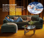 ELUCHANG 153" Oversized Modular Sectional Sofa, Comfy Chenille Cloud Couch, 6-Seater U Shaped Modern Deep Seat Sofa w/Removable Covers for Living Room, Bedroom, DIY Combination - Green