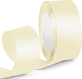 1-1/2 Inch 25 Yards Satin Ribbon Ivory, Solid Color Fabric Ribbon for Gift Wrapping, Wedding, Polyester Gift Ribbon for Birthday Party Decoration, Craft, Hair, Floral, Sewing