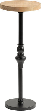Kate and Laurel Stratton Round Pedestal Drink Table; 9 x 9 x 22; Hazelnut Brown and Black; Decorative Mini Table for Use as Indoor Plant Stand or Cute Martini Table