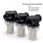 Precision Inline Filter 40 Mesh - 1/2 3/4 1 Inch Stainless Screen for Water Treatment & Greenhouse Systems(1 inch)