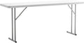 BTExpert 5-Foot Narrow Plastic Folding Training Table, 60” x 18” Portable Commercial Seminar Table, 29” Height, White, Lightweight Indoor Outdoor Event Utility Table