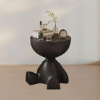 Stylish Circle Side Table Round Coffee Table Nightstand Modern Decor Furniture Stool Ottoman for Living Room Office Multi Scenario Use(Black)
