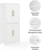 Maykoosh French Fabulous Roarke Kitchen Pantry Storage Cabinet - 15.75" D x 30" W x 70.63" H, Adjustable Shelf, Floor Mountable, Engineered Wood Finish