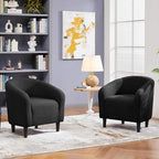 Yaheetech Compact Sherpa Accent Chairs Set of 2 for Small Spaces, Black