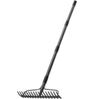 63'' Bow Rake ，17 Tines Metal Head Rakes with Stainless Steel Handle，Heavy Duty Garden Rake for Loosening Soil Gathering Leaf Leveling Lawn Farming Land Management Yarn Thatch Rake