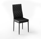 Modern Dining Chairs Set of 4, PU Leather & Curved Back, Black | Small Space, 38.2"H x 16.2 "W x 19.1" D, 330lbs Capacity, Thick Cushions Kitchen Chair, Dining Room, Living Room, Apartment