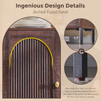 IFGET 92.63" W Modern Arched Sideboard Buffet Cabinet with Storage, Brown