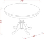 HomeStock 5 Piece Dinette Set for 4 Includes a Round Dining Table with Pedestal and 4 Dining Room Chairs, 42x42 Inch,Mahogany