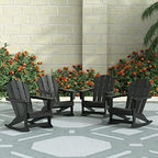 WestinTrends Malibu Outdoor Patio Porch Rocking Adirondack Chair (Set of 4), Black
