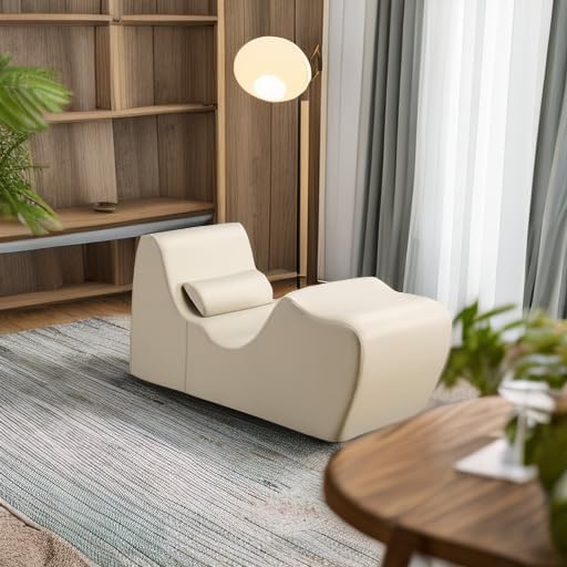 Zinus Lotus Zero Gravity Chaise Lounger, Foam Recliner for Living Room, Ergonomic Positioning for Better Relaxation, Pillow Included, No Assembly, Oatmeal