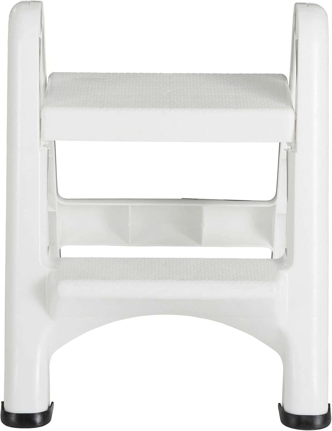 Rubbermaid FG420903WHT EZ Two Step Durable Folding Plastic Ladder Step Stool with Skid Resistant Foot Pads, White (2 Pack)