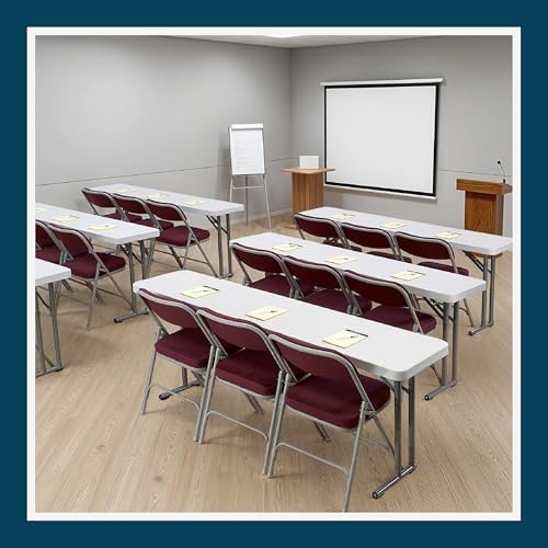 OEF Furnishings OEFBT-SEM1872 Commercial-Grade Premium Industrial Seminar Folding Table with Thick Blow-Molded Top and 16-Gauge Cantilever Steel Legs (Seminar, 18" × 72", Speckled Gray Top)