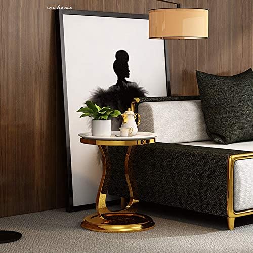 Telephone Table, Round Sofa Side Table Nordic Modern Living Room Coffee Table Telephone Table 5055CM(White