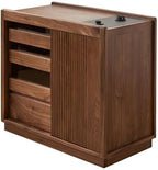 ENGENDER Couch Side Table 78x41x69cm Walnut Home Sofa Side Cabinet, Living Room Movable Tea Set Storage Display Table Narrow End