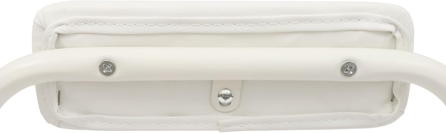 Folding Stool with Back 29.5 inch Tall Foldable Stool with Cushioned Padded Folding Bar Stools Metal Portable Chair Stools for Outdoor Indoor Kitchen Shop Cafe Garden Camping(White)