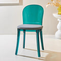 Etlegor Clear Acrylic Dining Chair, Modern Office Negotiation Chair with Seat Cushions for Kitchen, Dining Room, Outdoor Party(Clear Lake Blue)
