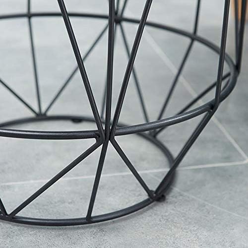 Telephone Table, Round Industrial Side Table,Telephone Table,Office Hallway Or Living Room,Wood Look with Metal Frame (Color:Wood,Size:17.7117.7121.65in)
