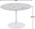 Mid-Century Round Tulip Table, 42" Tulip Dining Table with Sturdy Pedestal Base, Ideal for Kitchen, Small Spaces, Office and Cafe