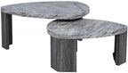39" Durable Marble Laminate Nesting Coffee Table, Boo Coffee Table with Nested Structure, Nesting Side Tables with MDF Build for Modern Living Spaces, Gray