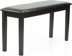 Dining Kitchen Solid Wooden Stained Bench Padded Seat Espresso Black Finish