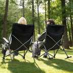 Rocking Camping Chair for Adults, Portable Chairs with Cup Holder and Side Pocket, Outdoor Folding Rocker Chair (Black)