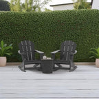 WestinTrends Malibu 2 Piece Set Outdoor/Patio Poly Adirondack Rocking Chairs (2 Seater), Gray