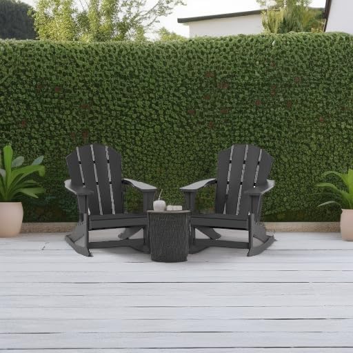 WestinTrends Malibu 2 Piece Set Outdoor/Patio Poly Adirondack Rocking Chairs (2 Seater), Gray