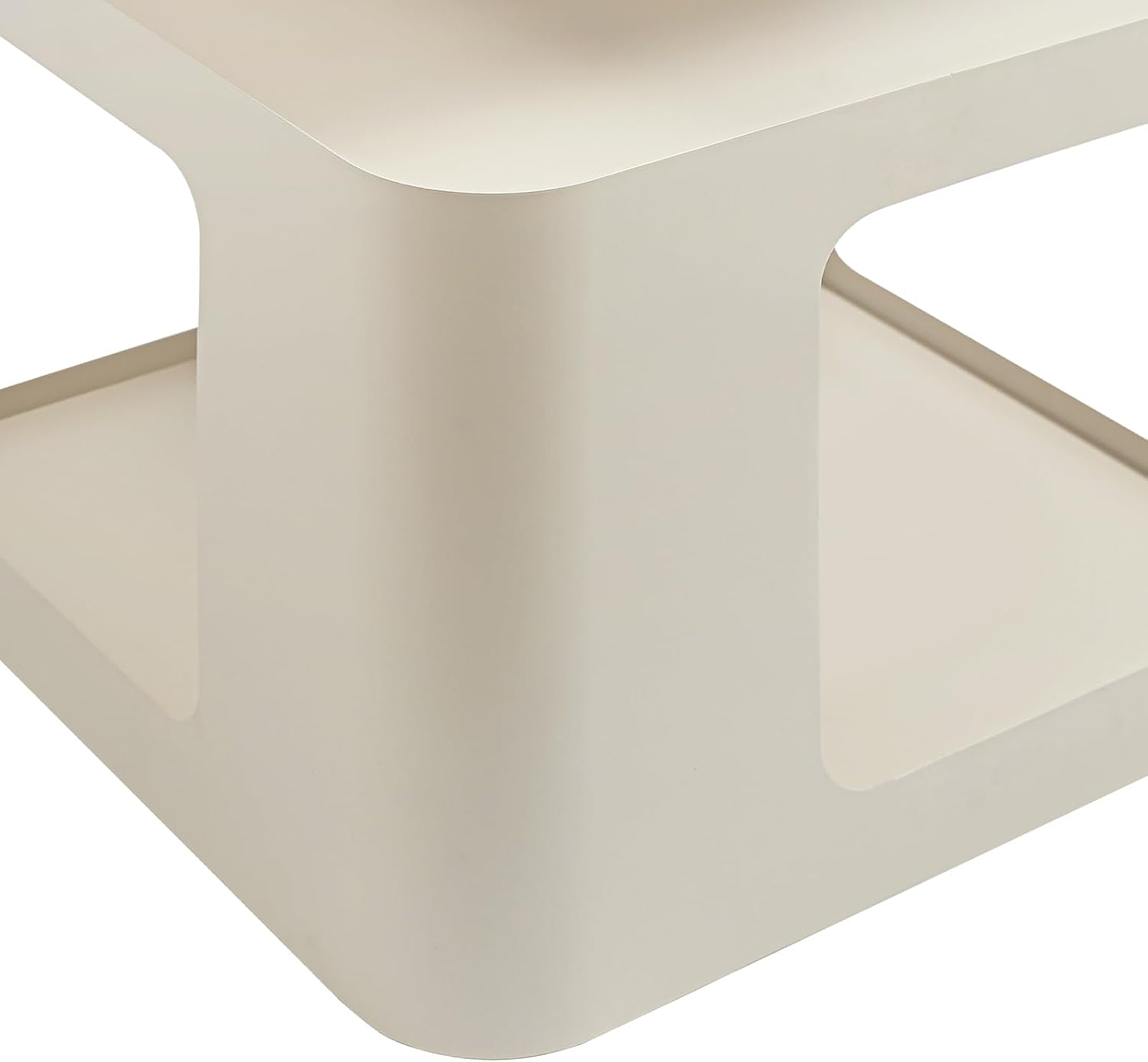 Modern Metal Side Table with Storage - No Assembly Small End Table & Nightstand for Bedroom,Living Room,Couch - Compact Accent Table for Small Spaces,Durable Bedside Table (Cream)