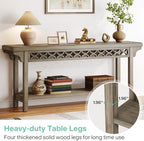 Tribesigns 70.8-Inch Solid Wood Long Console Table, Farmhouse Entryway Table with Storage, Narrow Sofa Table Grey Couch Table for Living Room Entryway Hallway (Gray)
