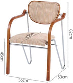 Etlegor Advanced Vintage Casual Chair, Mid Century Modern Chairs for Dining Room Rattan Chair Solid Wood Armchairs Study Room, Office Clubs Leisure Chair Fully-Assembled(Beige)