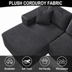 108" Modular Sectional Cloud Couch for Living Room Deep Seat L Shapes Couch with Oversized Chaise Lounge, Comfy Memory Foam Flannel Fabric Sofa for Bedroom Apartment, No Assembly Required