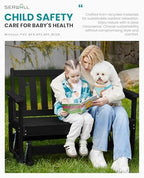 SERWALL 2 Person Patio Glider Bench, HDPE All Weather Swinging Bench, Black