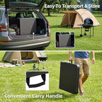 6FT Folding Table Portable Picnic Table Heavy-Duty Fold-in-Half Utility 6 Foot Foldtable Table with Carry Handle for Outdoor Indoor Party, Dining, Wedding, Camping, Black Ratten