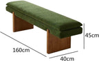 Modern Green Bedroom Bedside Bench Dressing Room Wooden and Fabric Long Entryway(Large)