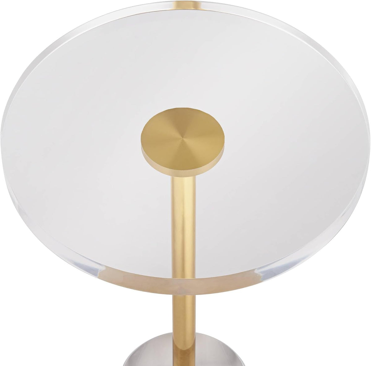 Studio 55D Callie 14" Wide Gold and Clear Acrylic Round Side Table