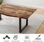 HIPIHOM 63" Dining Table with 2 Benches, Modern Kitchen Table and Chairs Set for 4, Thickened MDF Wooden Table for Kitchen, Dining Room, Office