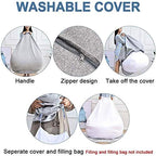 Bean Bag Chair Sofa Cover Without Filler Lazy Lounger High Back Large Bean Bag Storage Chair Couch Cover with Three Side Pockets for Adults and Kids (Dark Gray, XL-39.3x47.2)