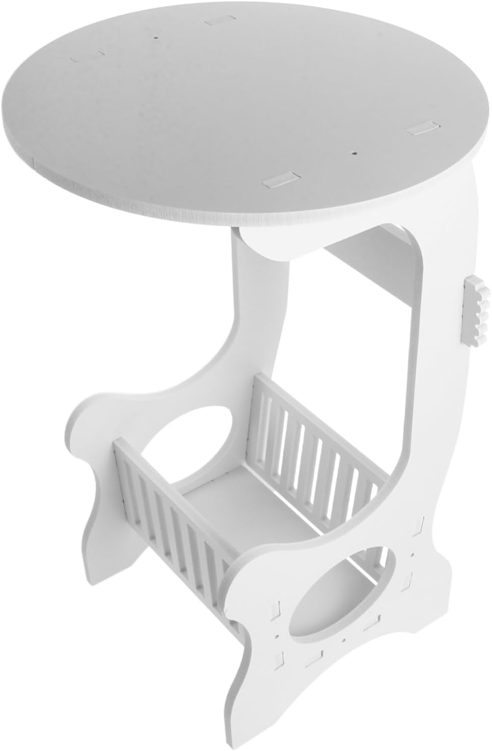 MERRYHAPY Modern Small Round Accent Table with Storage for Sofa Side Bedside Use Minimalist Design Coffee Table for Living Bedroom and Balcony Compact and Practical