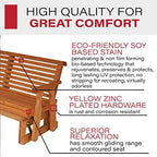 Amish Heavy Duty 800 Lb Roll Back Pressure Treated Porch Glider (4 Foot, Cedar Stain)
