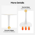 31.5 Inch Round Dining Table for 3 Person, Modern Minimalist Space-Saving Circle Dinner Table with Sturdy Metal Legs, Compact Kitchen & Dining Room Furniture